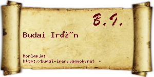 Budai Irén névjegykártya